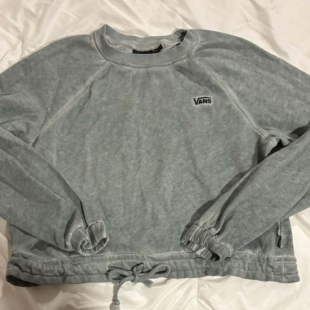 Vans Women's Light Green/Gray Crop Sweatshirt